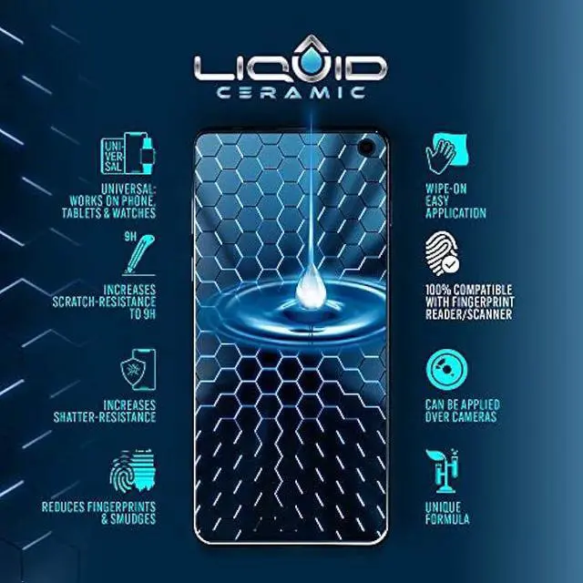 Alt view image 5 of 6 - LIQUID CERAMIC Glass Screen Protector With $400 Coverage | Scratch and Shatter Resistant Wipe On Nano Protection for All Phones Tablets and Smart Watches - Universal Fit