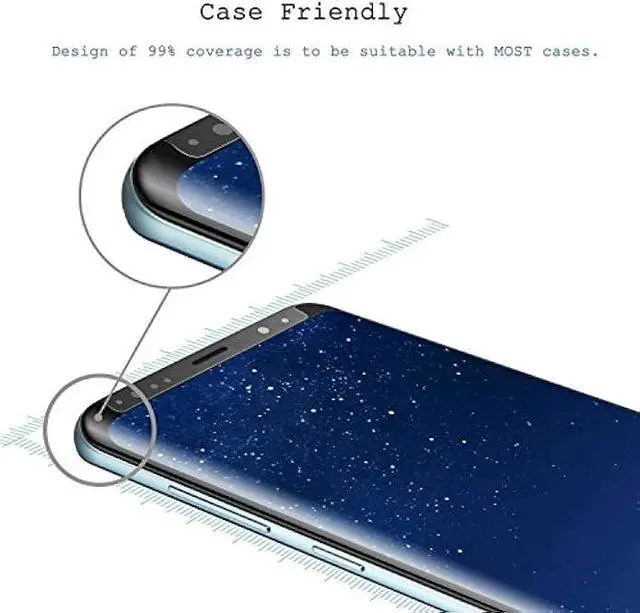 Alt view image 6 of 6 - [2 Pack] for Galaxy S8 Plus Privacy Screen Protector, AmzSuker Anti-Spy 3D Curved Tempered Glass [Case Friendly][9H Hardness][Anti-Scratch] Screen Protector for Samsung Galaxy S8 Plus