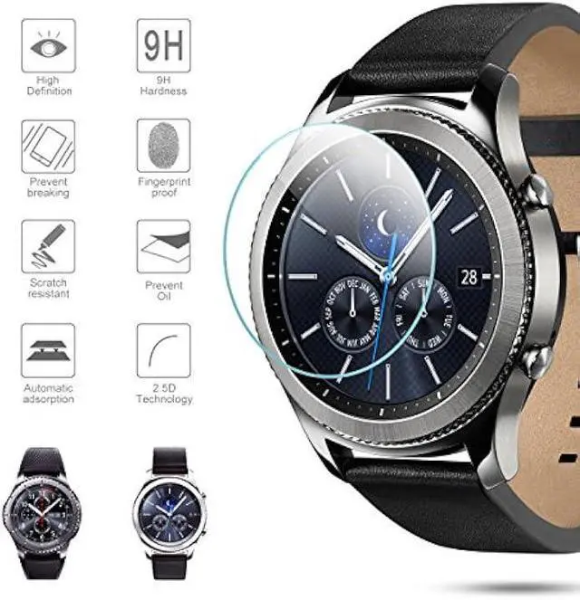Alt view image 3 of 7 - 4-Pack for Samsung Gear S3 Frontier/Classic Screen Protector, 2.5D 9H Hardness Ultra-Thin Tempered Glass Screen Protective Film [Anti-Scratch]