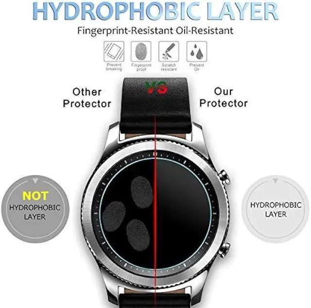 Alt view image 7 of 7 - 4-Pack for Samsung Gear S3 Frontier/Classic Screen Protector, 2.5D 9H Hardness Ultra-Thin Tempered Glass Screen Protective Film [Anti-Scratch]