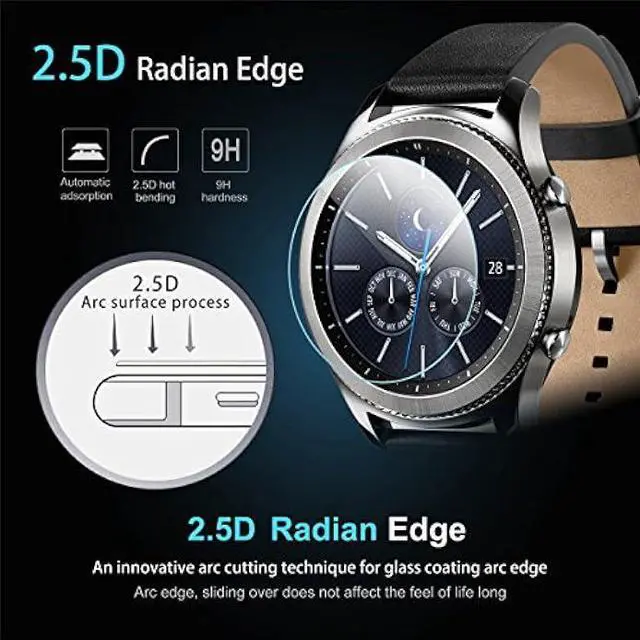 Alt view image 6 of 7 - 4-Pack for Samsung Gear S3 Frontier/Classic Screen Protector, 2.5D 9H Hardness Ultra-Thin Tempered Glass Screen Protective Film [Anti-Scratch]