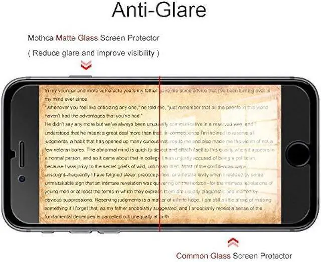 Alt view image 4 of 7 - Mothca Matte Glass Screen Protector for iPhone 8 7 6s 6 Anti-Glare & Anti-Fingerprint 9H HD Clear Tempered Glass Film Smooth as Silk (Not for SE 2020)