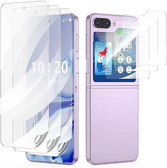 Main image of For Samsung Galaxy Z Flip 6 / Galaxy Z Flip 5 Screen Protector, 3 pcs Inner Screen Flexible Film + 3 pcs Tempered Glass Back Screen Protector for Galaxy Z Flip 5/6 5G, HD Bubble Free, Anti Scratch