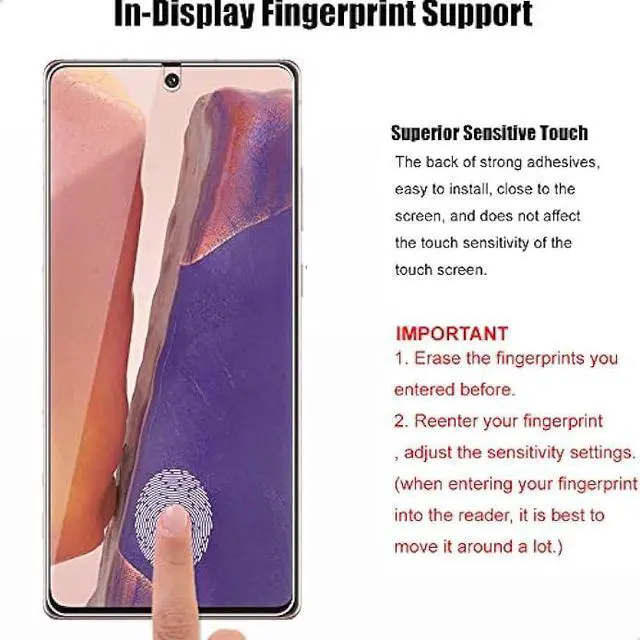 Alt view image 2 of 6 - (3+3) For Samsung Galaxy Note 20 5G 4G (3 Pack) Tempered Glass Screen Protector with Camera Lens Protector, Anti Scratch, HD Clear