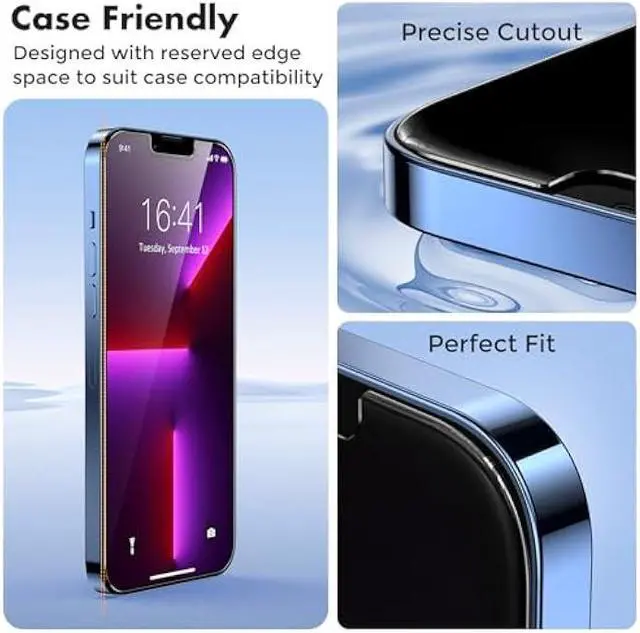 Alt view image 5 of 5 - UNBREAKcable 2-Pack Screen Protector for iPhone 14 Plus/iPhone 13 Pro Max, Double Shatterproof Tempered Glass [Easy Installation] [9H Hardness] [99.99% HD Clear] [Case Friendly] for iPhone 6.7 inch