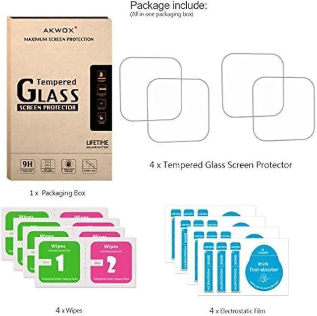 Alt view image 7 of 7 - AKWOX [4 Pack] Compatible with for Fitbit Versa Tempered Glass Screen Protector, [0.3mm 2.5D High Definition] Screen Protector for Fitbit Versa [9H Hardness] [Crystal Clear] [Scratch Resist]