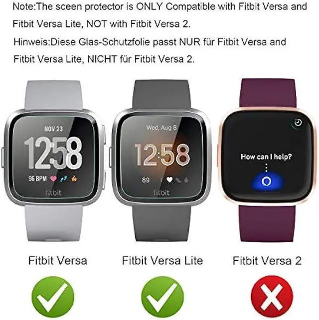 Alt view image 6 of 7 - AKWOX [4 Pack] Compatible with for Fitbit Versa Tempered Glass Screen Protector, [0.3mm 2.5D High Definition] Screen Protector for Fitbit Versa [9H Hardness] [Crystal Clear] [Scratch Resist]
