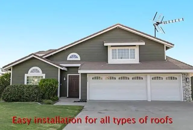 Alt view image 5 of 6 - Five Star Outdoor HDTV Antenna up to 200 Mile Long Range, Attic or Roof Mount TV Antenna, Long Range Digital OTA Antenna for 4K 1080P VHF UHF Supports 4 TVs Installation Kit & J Mount