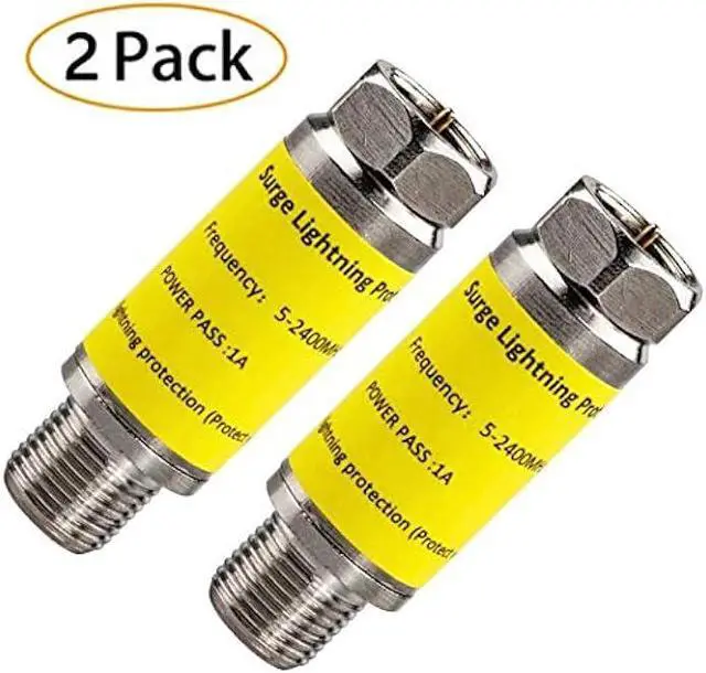 Alt view image 4 of 6 - Cable Protector for TV - 2PCS Coaxial Surge Protector for Satellite Antenna Cable TV Surge Lightning Protector for TV Antenna