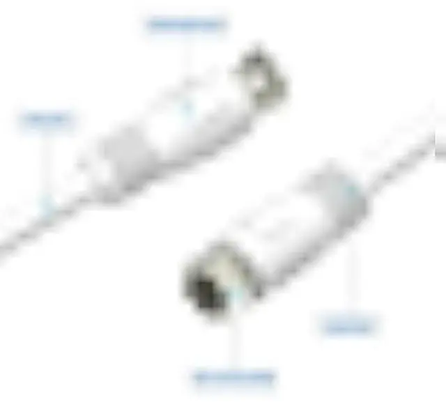 Alt view image 3 of 6 - Short Coaxial Cable, 2 Pack 1ft Coaxial Cable, RG6 Cable with Right Angle Connectors, White 75 Ohm Shield Digital Coax Cables with F-Male Connectors, Ideal for TV Antenna DVR Satellite