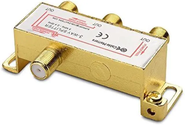 Alt view image 4 of 5 - Cable Matters 2-Pack 2.4 Ghz 3 Way Coaxial Cable Splitter for STB TV, Antenna and MoCA Network - All Port Power Passing - Gold Plated and Corrosion Resistant