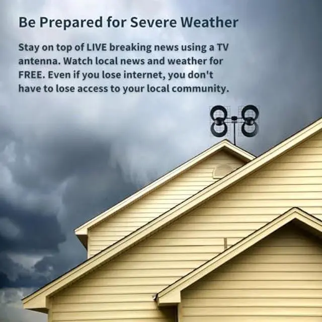 Alt view image 5 of 5 - Antennas Direct ClearStream 4 UHF Indoor Outdoor TV Antenna, Multi-Directional, 70+ Mile Range, 4K 8K UHD, NEXTGEN TV  w/20-inch Mast, Reflectors