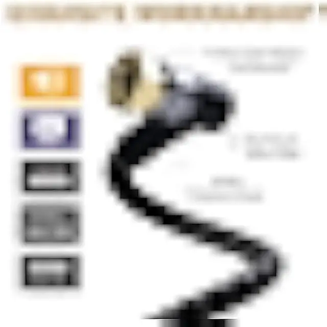 Alt view image 4 of 7 - Adoreen Coaxial Cable 15 ft-2 Pack-Right Angle Quad Shielded 90 Degree RG6 Coax Cable Cord, Male F Gold-Plated Nylon-Braided, in-Wall, Digital TV Aerial AV with Angled Male to Female Adapter+15 Ties