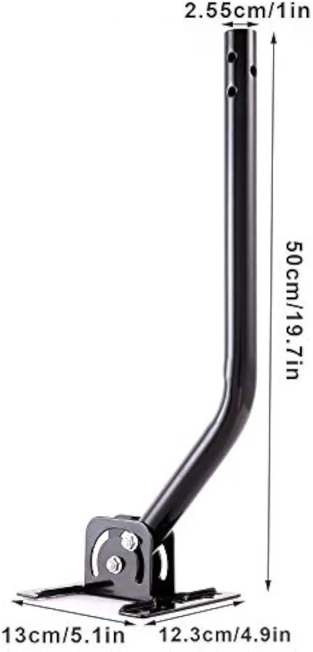 Alt view image 3 of 5 - Adjustable Satellite Dish Antenna Mount 1 Inch for Roof or Wall Installation, TV J Pole Mounting Bracket Weatherproof, Hardware Included