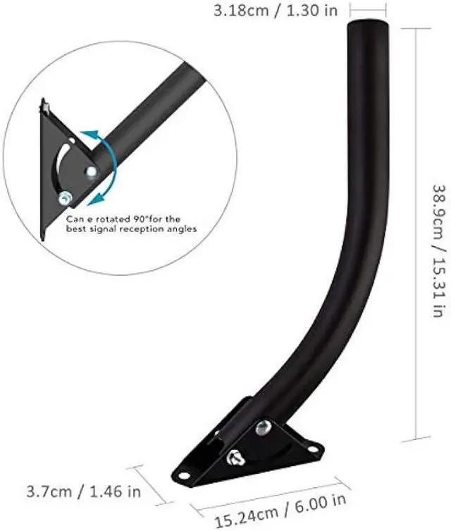 Alt view image 2 of 6 - Antenna Mount - 1 by ONE Attic Adjustable Weather Proof Outdoor TV Antenna Mounting Pole Universal Mount Brackets - Easy Installation, Solid Structure - Perfect for Weather Station System