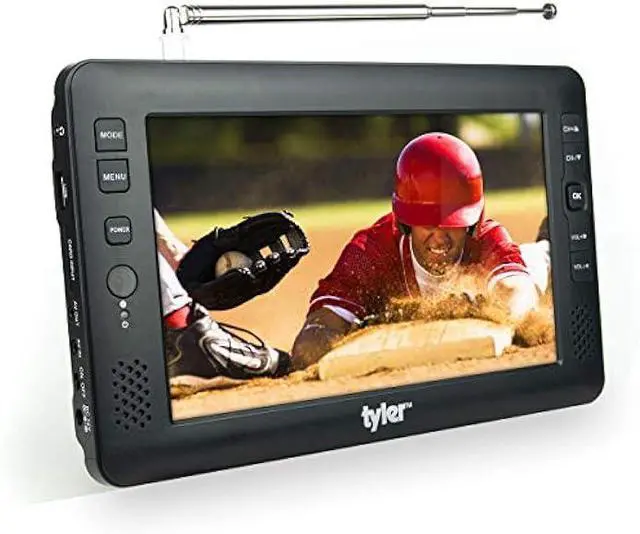 Alt view image 3 of 6 - Tyler 9 1080p Portable TV LCD Monitor Rechargeable Battery Powered Wireless Capability HD-TV, USB, SD Card, AC/DC, Remote Control Built in Stand Small for Car Kids Travel