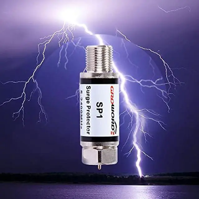 Alt view image 3 of 6 - 4 Pcs Coaxial Surge Lightning Protector/Surge Suppressor -for Protector Satellite in-Line, Cable Box, Distribution Amplifier - 75 ohm 5-2400Mhz Home Cable TV Lightning Arrestor