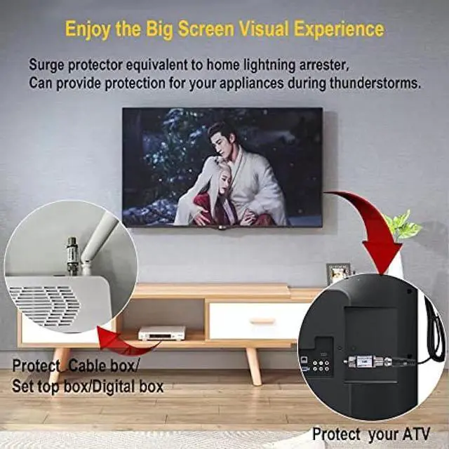 Alt view image 4 of 6 - 4 Pcs Coaxial Surge Lightning Protector/Surge Suppressor -for Protector Satellite in-Line, Cable Box, Distribution Amplifier - 75 ohm 5-2400Mhz Home Cable TV Lightning Arrestor