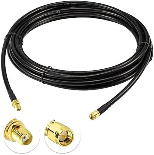 Alt view image 2 of 7 - Superbat SMA Male to SMA Female Bulkhead RF Coaxial Cable RG8X Cable 15ft + 3pcs RF Coax SMA Adapter Kit for SDR Antenna Ham Radio,3G 4G LTE Antenna,ADS-B,GPS etc.