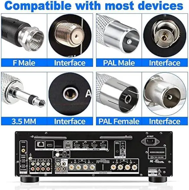 Alt view image 3 of 5 - Bingfu Strong Magnetic Base FM Radio Antenna Telecopic for Pioneer Onkyo Yamaha Marantz Sherwood Indoor Digital HD FM Radio Bluetooth Home Stereo Receiver AV Audio Video Home Theater Tuner