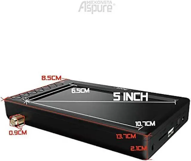 Alt view image 6 of 7 - Pocket 5 Inch Portable Digital TVATSC TFT HD Screen Freeview LED Mini TV with USB,TF Card Input.Built-in Recharge Battery Television/Monitor for Outdoor -D5