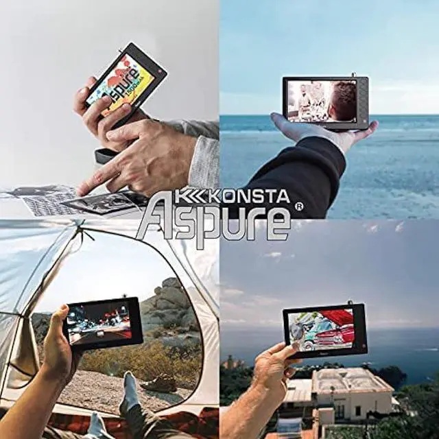 Alt view image 3 of 7 - Pocket 5 Inch Portable Digital TVATSC TFT HD Screen Freeview LED Mini TV with USB,TF Card Input.Built-in Recharge Battery Television/Monitor for Outdoor -D5