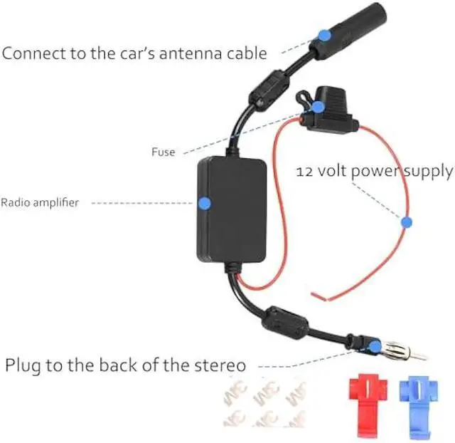 Alt view image 2 of 5 - KSaAuto 12V Car Antenna Booster Stereo FM AM Radio Signal Amplifier Amp for Car Vehicle Truck SUV Boat Marine UTV RV Accessories FM Amplifier Audio Radio Stereo Media Head Unit Receiver Hidden Antenna