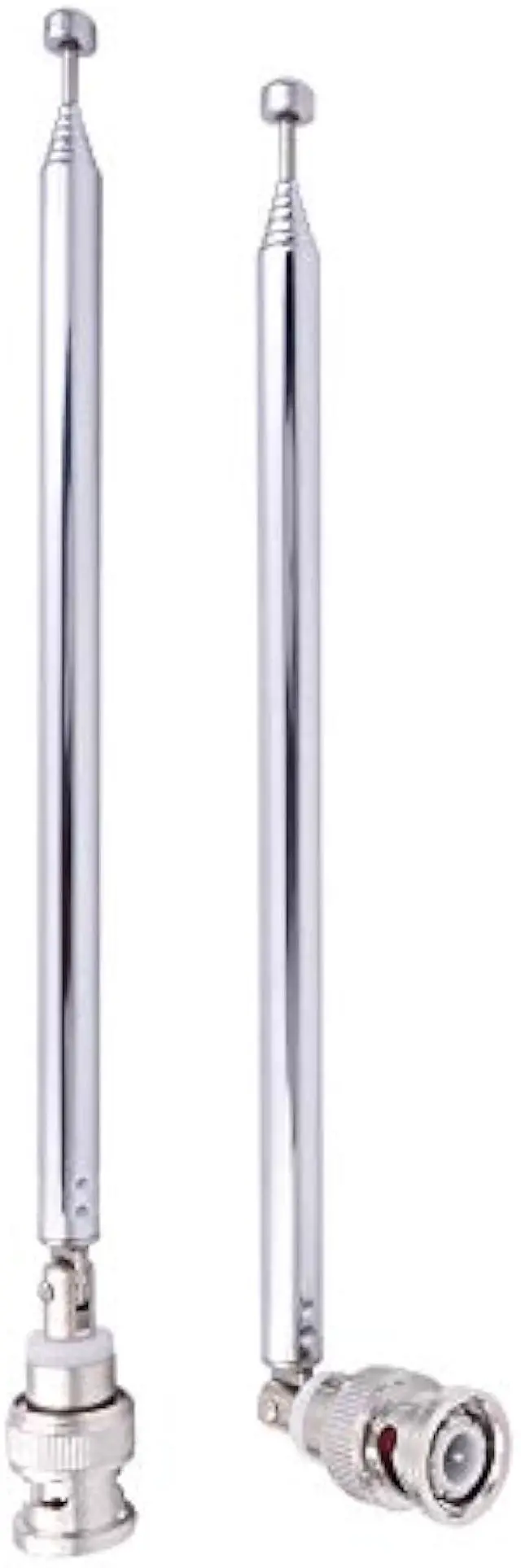 Main image of Fancasee 2-Pack BNC Radio Antenna with BNC Male Plug Jack Connector Adapter Telescopic Stainless Steel HF VHF UHF BNC Antenna for Portable Mobile Handheld Radio Scanner Police Scanner Receiver