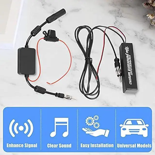Alt view image 5 of 5 - KSaAuto 12V Car Antenna Booster Stereo FM AM Radio Signal Amplifier Amp for Car Vehicle Truck SUV Boat Marine UTV RV Accessories FM Amplifier Audio Radio Stereo Media Head Unit Receiver Hidden Antenna