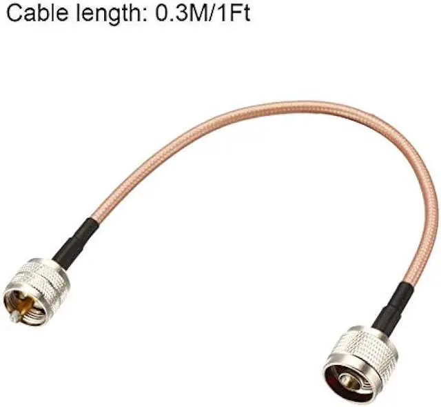Alt view image 4 of 4 - uxcell UHF (PL259) Male to N-Type Male Antenna Cable RG400 Coax Cable 0.3Meter/1Ft