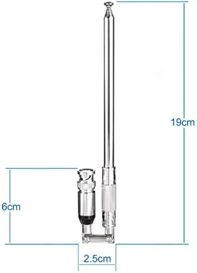 Alt view image 2 of 6 - Bingfu 20-1300MHz Police Scanner Antenna 8 Section Telescopic BNC Male Compatible with Uniden Bearcat Whistler Radio Scanner Cobra Midland Portable Ham CB Radio