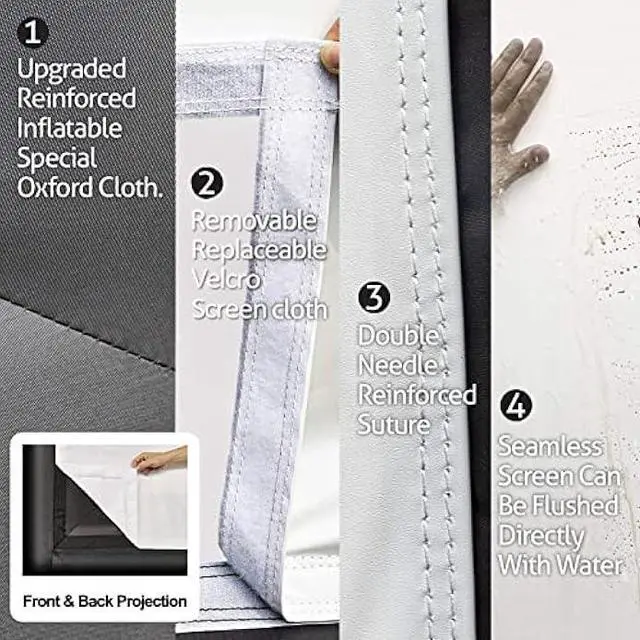 Alt view image 4 of 5 - 21 feet Inflatable Outdoor Projector Movie Screen - Blow Up Screen for TV & Movies with Blower Portable Projection Screen for Home Theater Outdoor Indoor Support Front & Rear Projection