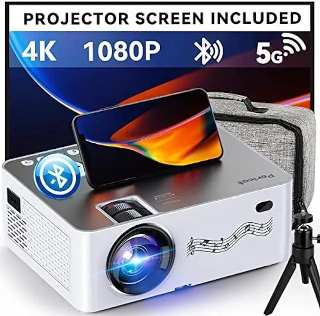 Main image of Native 1080P Projector with WIFI and Bluetooth, Pericat 4K Supported 230 ANSI Outdoor Movie Projector with 100 Screen, Tripod & Carry Bag, Compatible with iOS/Android/PC/TV Stick/HDMI/USB/VGA