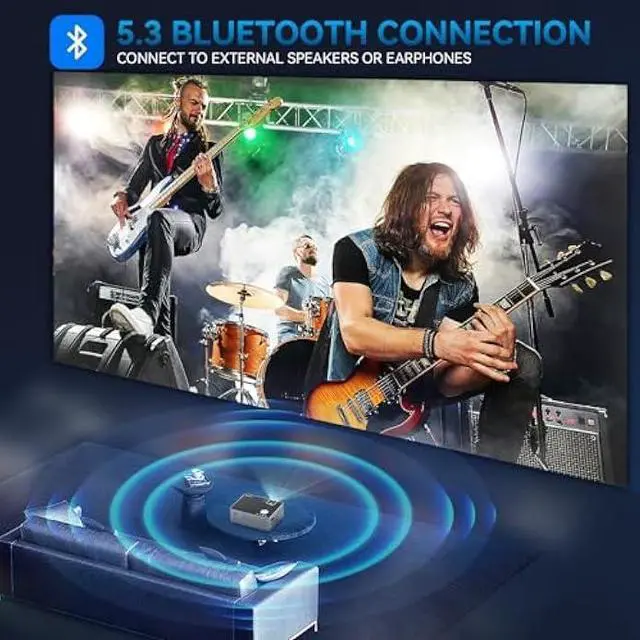 Alt view image 6 of 6 - Native 1080P Projector with WIFI and Bluetooth, Pericat 4K Supported 230 ANSI Outdoor Movie Projector with 100 Screen, Tripod & Carry Bag, Compatible with iOS/Android/PC/TV Stick/HDMI/USB/VGA