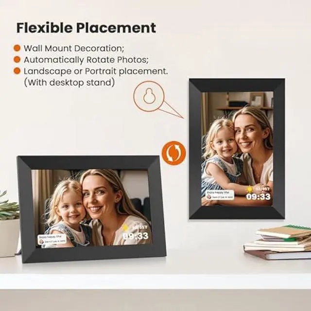 Alt view image 5 of 5 - Uhale Digital Picture Frame WiFi 10.1 Inch with 32GB Storage, Electronic Photo Frames 1280 x 800 HD IPS Touch Screen, Auto Rotate, Slideshow, Instantly Share Photos and Videos from Anywhere