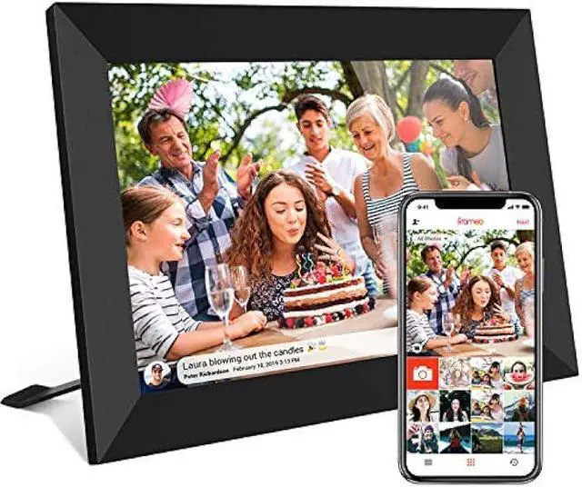 Main image of 32GB FRAMEO 10.1 Inch Smart WiFi Digital Photo Frame 1280x800 IPS LCD Touch Screen, Auto-Rotate Portrait and Landscape, Built in 32GB Memory, Share Moments Instantly via Frameo App from Anywhere