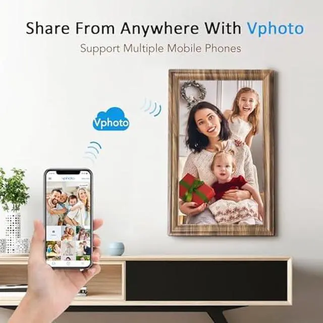 Alt view image 4 of 5 - 16 Inch Large Digital Picture Frame, Canupdog Digital Photo Frame with 32GB Storage Wall Mountable, Auto-Rotate, Motion Sensor Share Photo Video via App