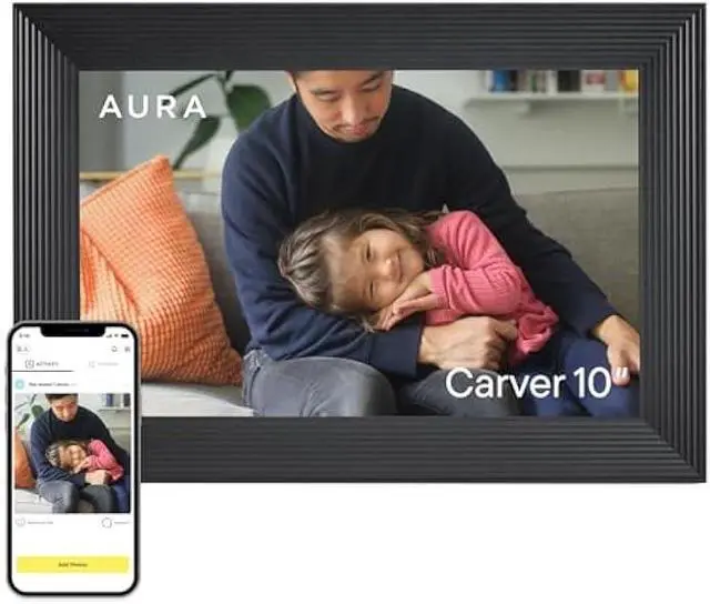 Main image of Aura Carver HD WiFi Digital Picture Frame, 10.1, Add Photos with Aura App, Free Unlimited Storage - Wirecutters Pick for Best Digital Photo Frame 2022 - Gravel
