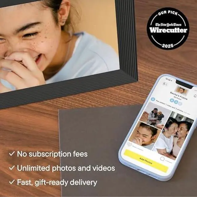 Alt view image 3 of 5 - Aura Carver HD WiFi Digital Picture Frame, 10.1, Add Photos with Aura App, Free Unlimited Storage - Wirecutters Pick for Best Digital Photo Frame 2022 - Gravel