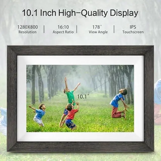 Alt view image 2 of 6 - Frameo Digital Photo Frame,10.1 Inch WiFi Smart Digital Picture Frame with HD IPS Touch Screen,Auto-Rotate,Send Pictures from Anywhere via Frameo APP,Gifts for Mom