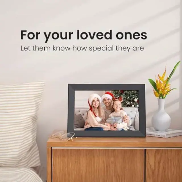 Alt view image 6 of 6 - 10.1 Inch Digital Picture Frame with 32GB Storage, Frameo WiFi Digital Photo Frame, 1280 * 800 IPS Touch Screen, Auto-Rotate Slideshow, Easy to Share Photo/Video via Free App