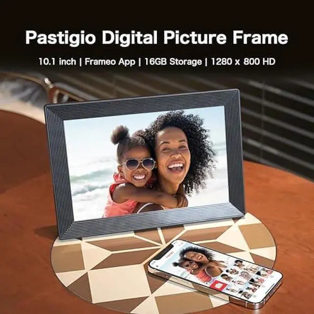 Alt view image 2 of 5 - Digital Picture Frame, Frameo WiFi 10.1 Inch 1280*800IPS HD Touch Screen Digital Photo Frame, 16GB Memory, Auto-Rotate, Share Picture Video, Birthday Gifts for Women, Gifts for Mom, Dad, Wedding Gifts