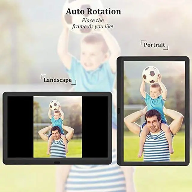 Alt view image 4 of 5 - Atatat 10 inch Digital Photo Frame, Digital Picture Frame with Adjustable Brightness, Support Sleep Mode Photo Deletion,1080P Video,Slideshow, Black
