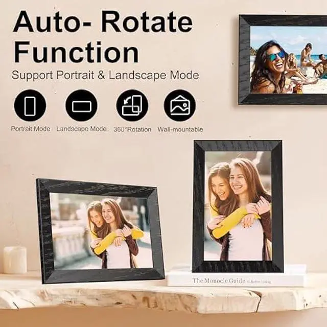 Alt view image 4 of 5 - Digital Photo Frame 10.1 inch,WiFi Digital Picture Frame,1280x800 IPS Touch Screen 16GB Storage Photo Frame,Auto-Rotate,Wall Mountable,Share Photos or Videos via Uhale APP from Anywhere