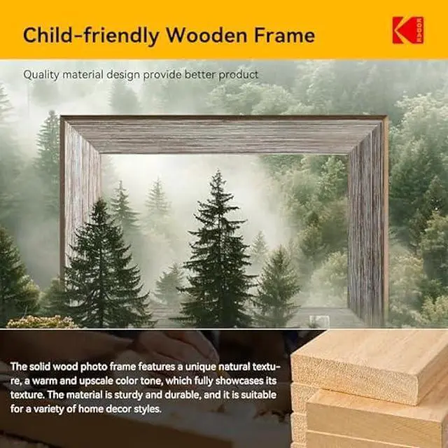 Alt view image 2 of 5 - KODAK WiFi Digital Picture Frame, 10.1 Inch 1280 * 800 Resolution Touch Screen with 32GB Storage,Effortless to Set up,Share Video and Photos via E-Mail or App- for Friends and Family (Grey Wood)