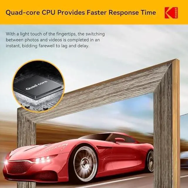 Alt view image 4 of 5 - KODAK WiFi Digital Picture Frame, 10.1 Inch 1280 * 800 Resolution Touch Screen with 32GB Storage,Effortless to Set up,Share Video and Photos via E-Mail or App- for Friends and Family (Grey Wood)