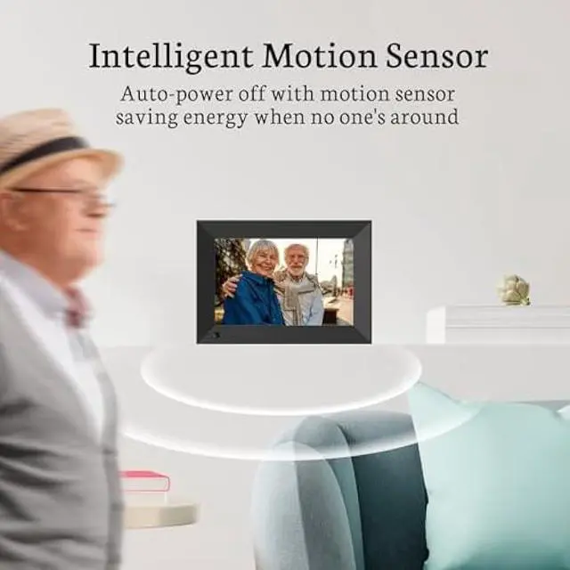 Alt view image 5 of 5 - BSIMB 8 Inch Digital Picture Frame Touch Screen, 1280x800 HD WiFi Electronic Photo Frame Album Display 16GB, Share Pictures/Videos via App/USB/SD Easy Setup Gifts for Mom, Auto-Rotate, Solid Black