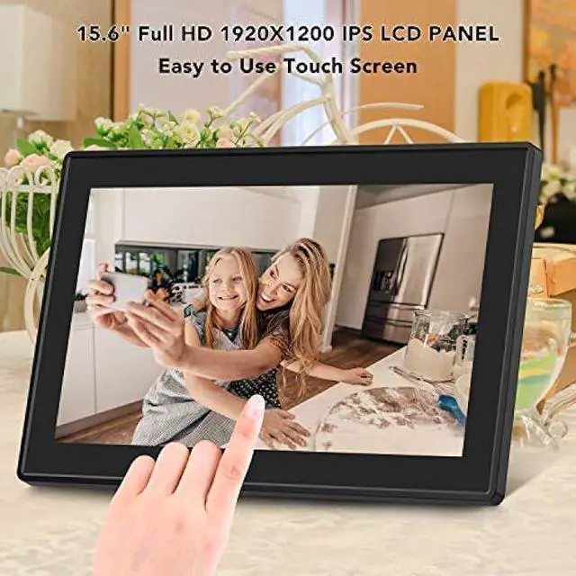 Alt view image 5 of 6 - 15.6 Inch 16GB WiFi Picture Frame with FHD 1920x1080 IPS Display,Touch Screen,Send Photos or Small Videos from Anywhere in The World, Wall Mountable, Portrait and Landscape(Black)