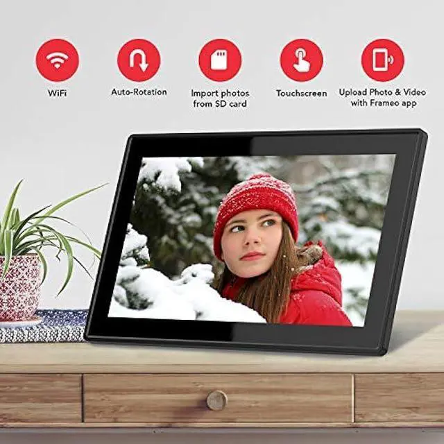 Alt view image 6 of 6 - 15.6 Inch 16GB WiFi Picture Frame with FHD 1920x1080 IPS Display,Touch Screen,Send Photos or Small Videos from Anywhere in The World, Wall Mountable, Portrait and Landscape(Black)