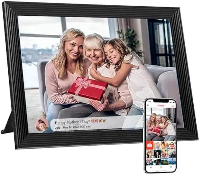 Main image of Digital Picture Frames Load from Phone, Frameo 10.1 inch Smart WiFi Digital Photo Frames You Can Send Pictures to, 1280x800 IPS LCD Touch Screen, Built in 32GB for Friends and Family
